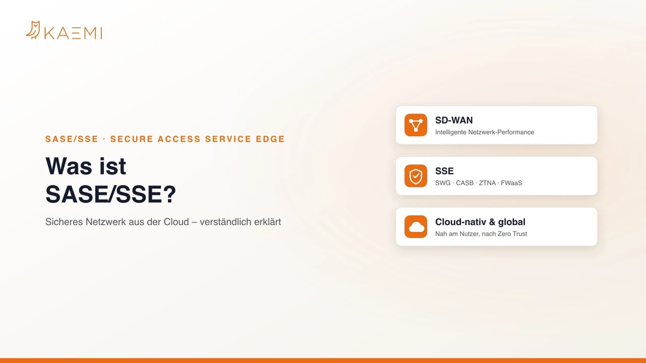 Was ist SASE/SSE – sicheres Netzwerk aus der Cloud: SD-WAN und SSE (SWG, CASB, ZTNA, FWaaS) konvergiert nach dem Zero-Trust-Prinzip (KAEMI)