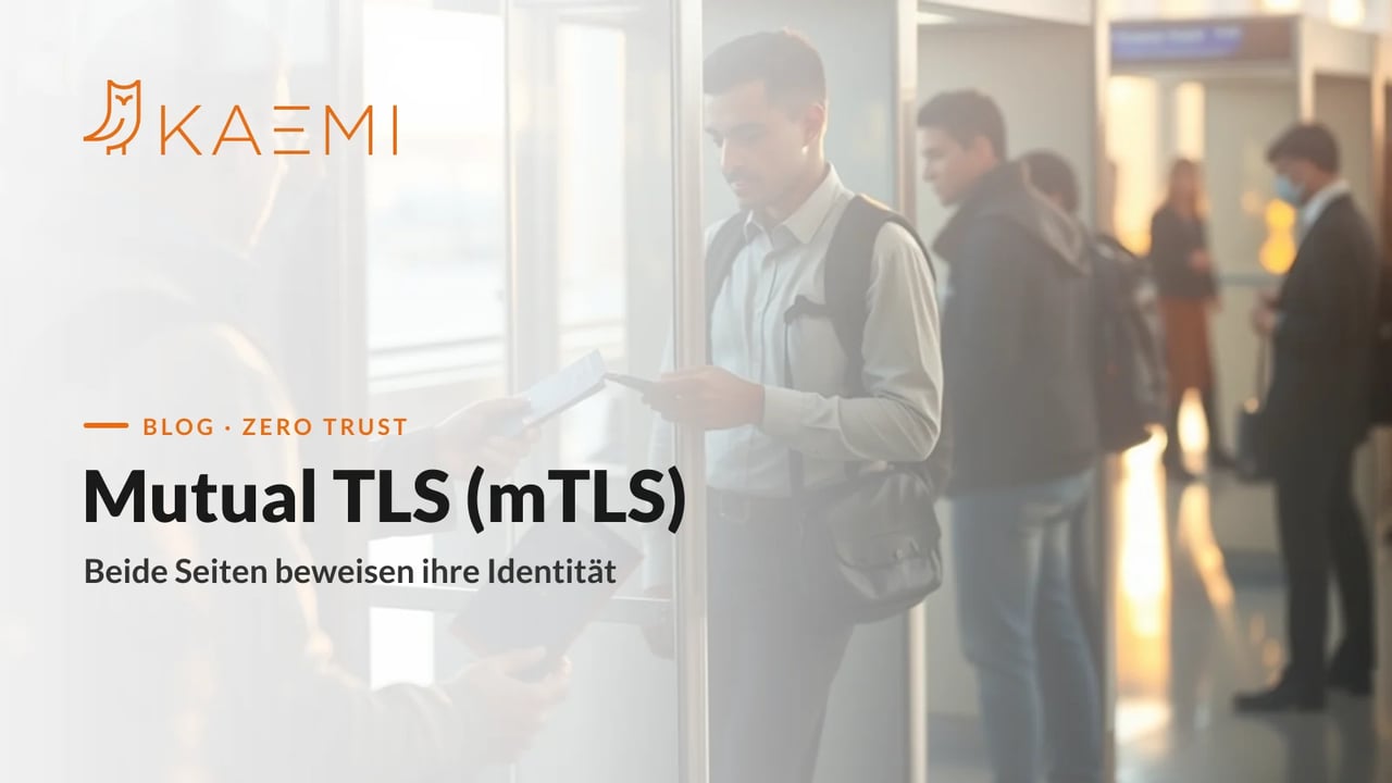 Passkontrolle am Grenzübergang: beide Seiten prüfen die Identität – Sinnbild für gegenseitige Authentifizierung mit Mutual TLS (mTLS)