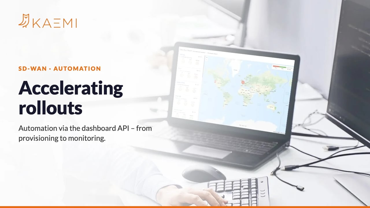 Laptop with SD-WAN monitoring dashboard – Accelerating SD-WAN rollouts