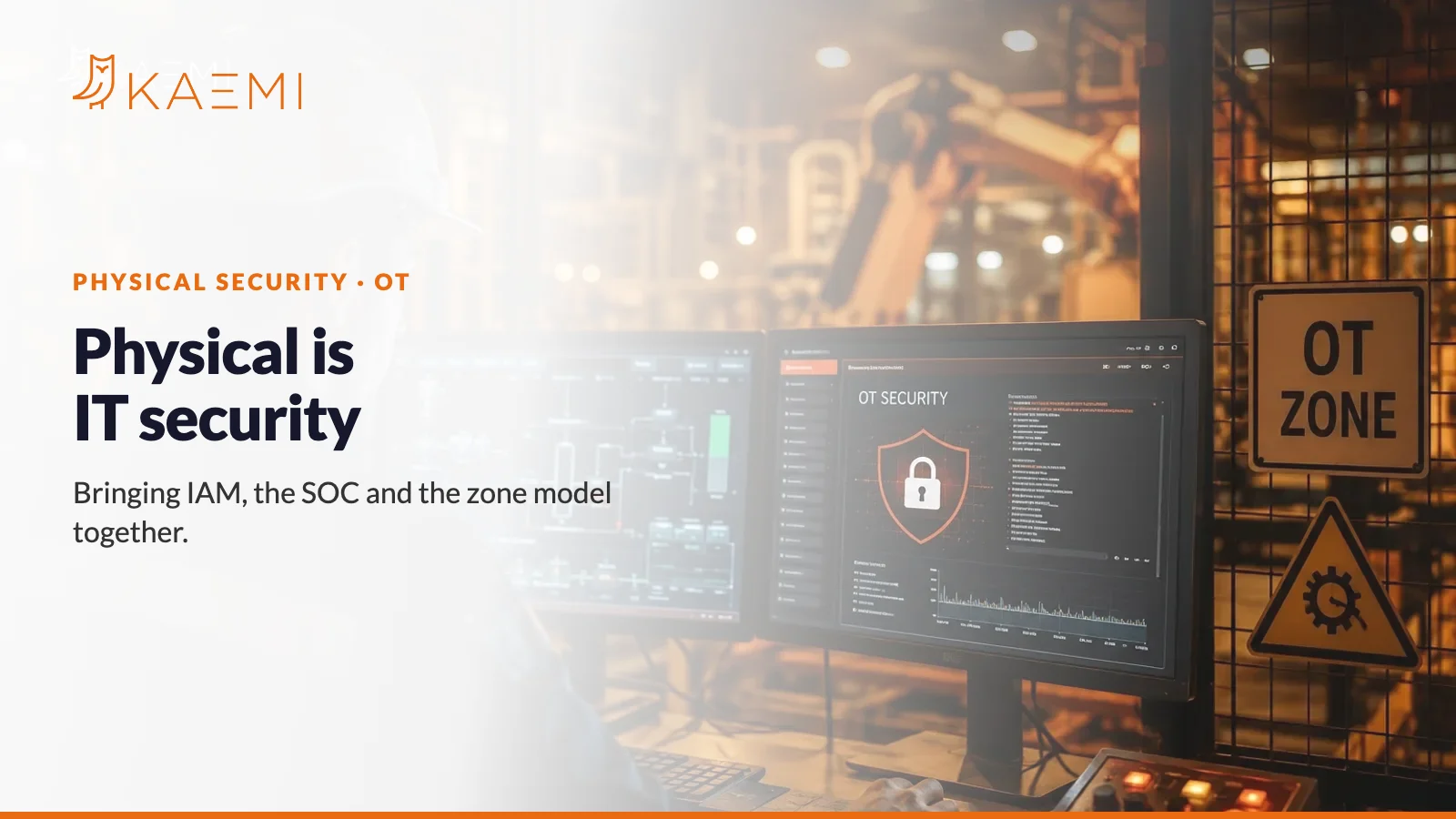 OT technician at security dashboards in a factory – Physical security is IT security
