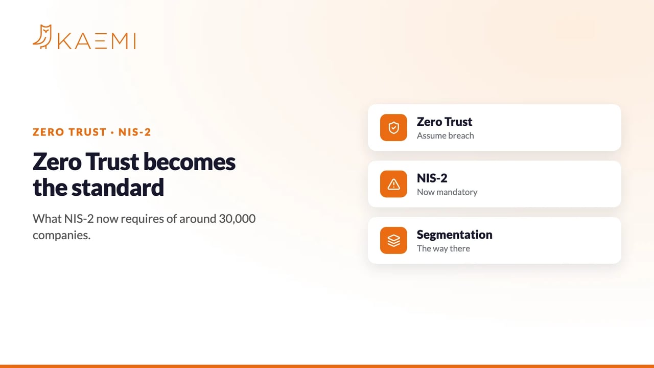 Zero Trust Becomes the Standard: What NIS-2 Now Requires of Companies (KAEMI)