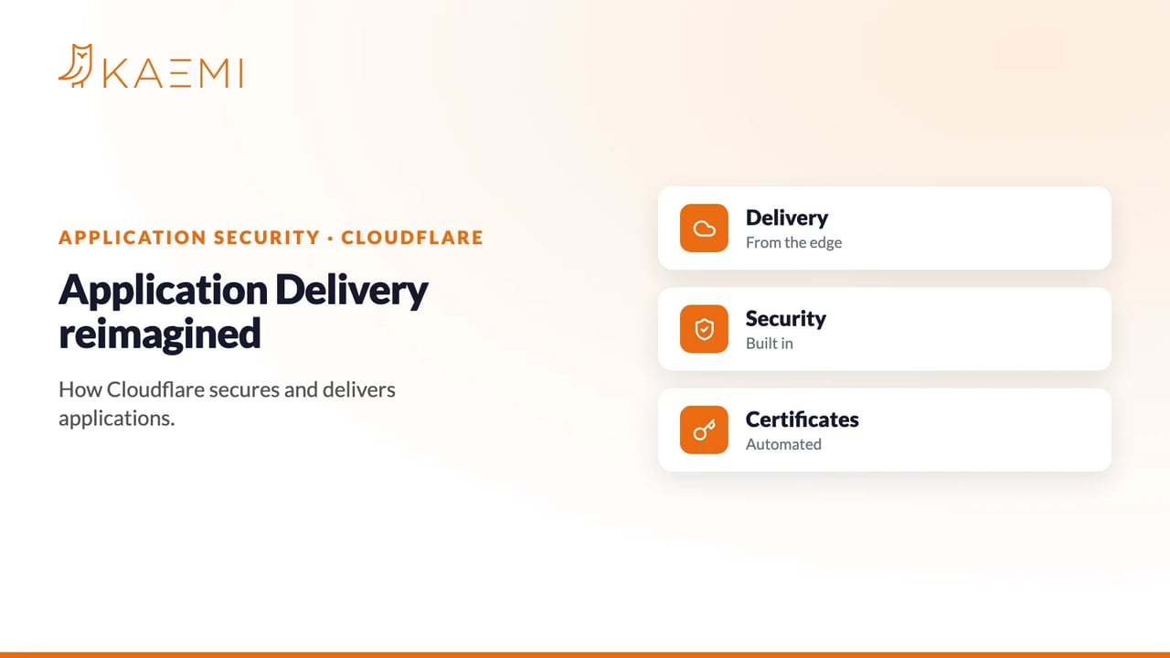 Application Delivery Reimagined: How Cloudflare Secures and Delivers Applications (KAEMI)