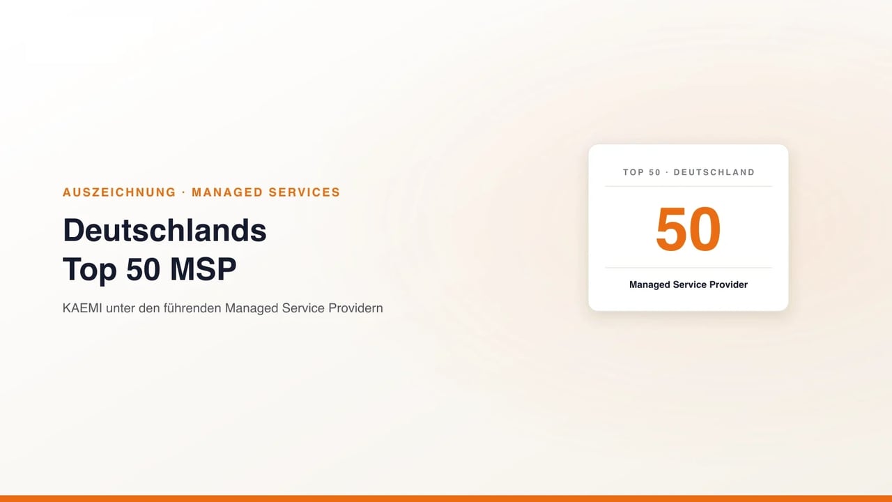 KAEMI unter Deutschlands Top 50 Managed Service Providern, Auszeichnung (KAEMI)