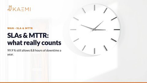 Minimalist wall clock beside network cabling – WAN SLAs and MTTR