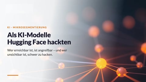 Abstraktes Netzwerk aus leuchtenden Knoten, ein Knoten hell hervorgehoben – Als KI-Modelle Hugging Face hackten