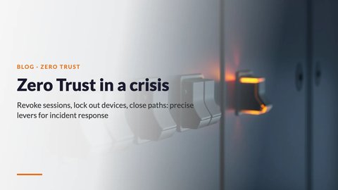 Row of dark toggle switches on a control panel, one of them flipped and lit in orange: Zero Trust in a crisis