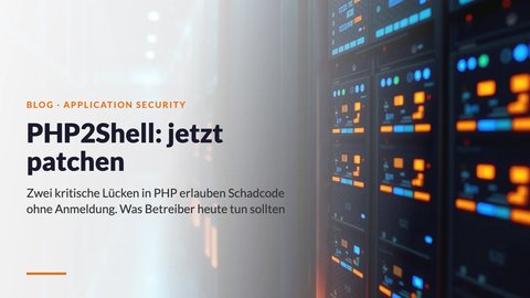 Server-Racks im Rechenzentrum mit orange leuchtenden Statusanzeigen: PHP2Shell, jetzt patchen