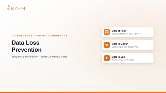 Data Loss Prevention mit Cloudflare One: Schutz sensibler Daten in den drei Zuständen Data at Rest, in Motion und in Use (KAEMI)