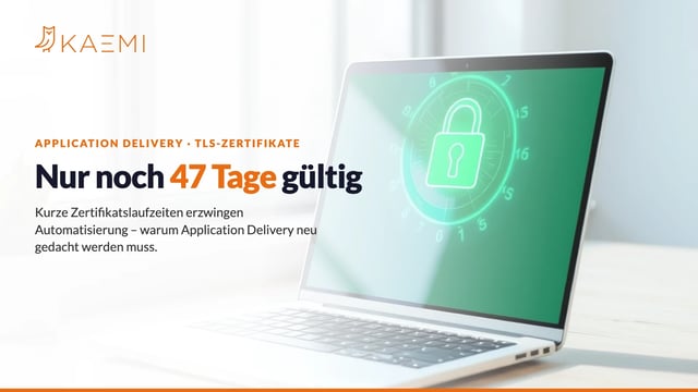 Laptop mit TLS-Schloss und Ablauf-Countdown – Zertifikate nur noch 47 Tage gültig