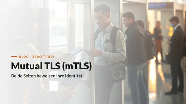 Passkontrolle am Grenzübergang: beide Seiten prüfen die Identität, Sinnbild für gegenseitige Authentifizierung mit Mutual TLS (mTLS)